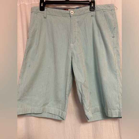 Alexander Julian Colours Mens size 34 shorts green white striped - Picture 1 of 6